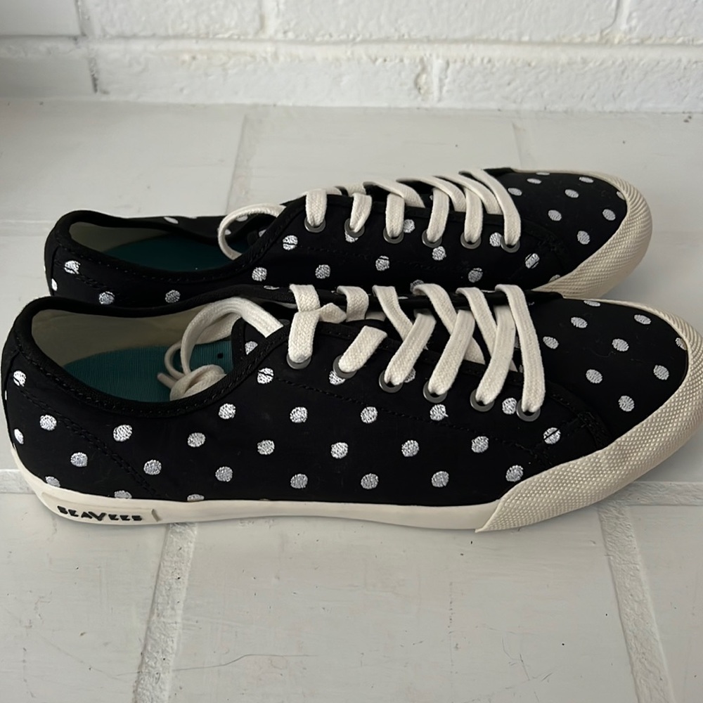 SeaVees Black and white polka dot sneakers
